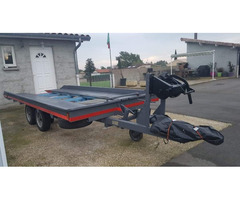 Remorque porte-voiture basculant avec treuil Manuel