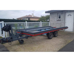 Remorque porte-voiture basculant avec treuil Manuel