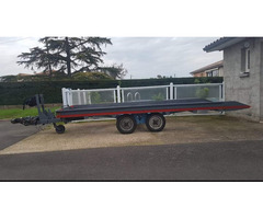 Remorque porte-voiture basculant avec treuil Manuel