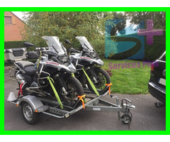 Location remorque porte moto PTAC 750 Kg CU 647Kg pour 3 sportives 2 Harley