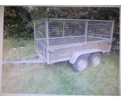 location remorque 2 essieux avec rehausse grillagée 2,50m x 1,20m