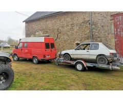 LOCATION ou REMORQUAGE - Remorque porte-voiture simple essieu PTAC 1300kg